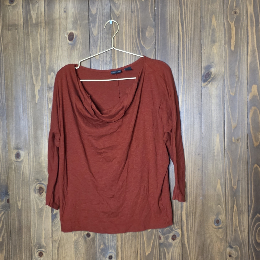 Rachel Zoe Brick Red Cowl Neck Blouse